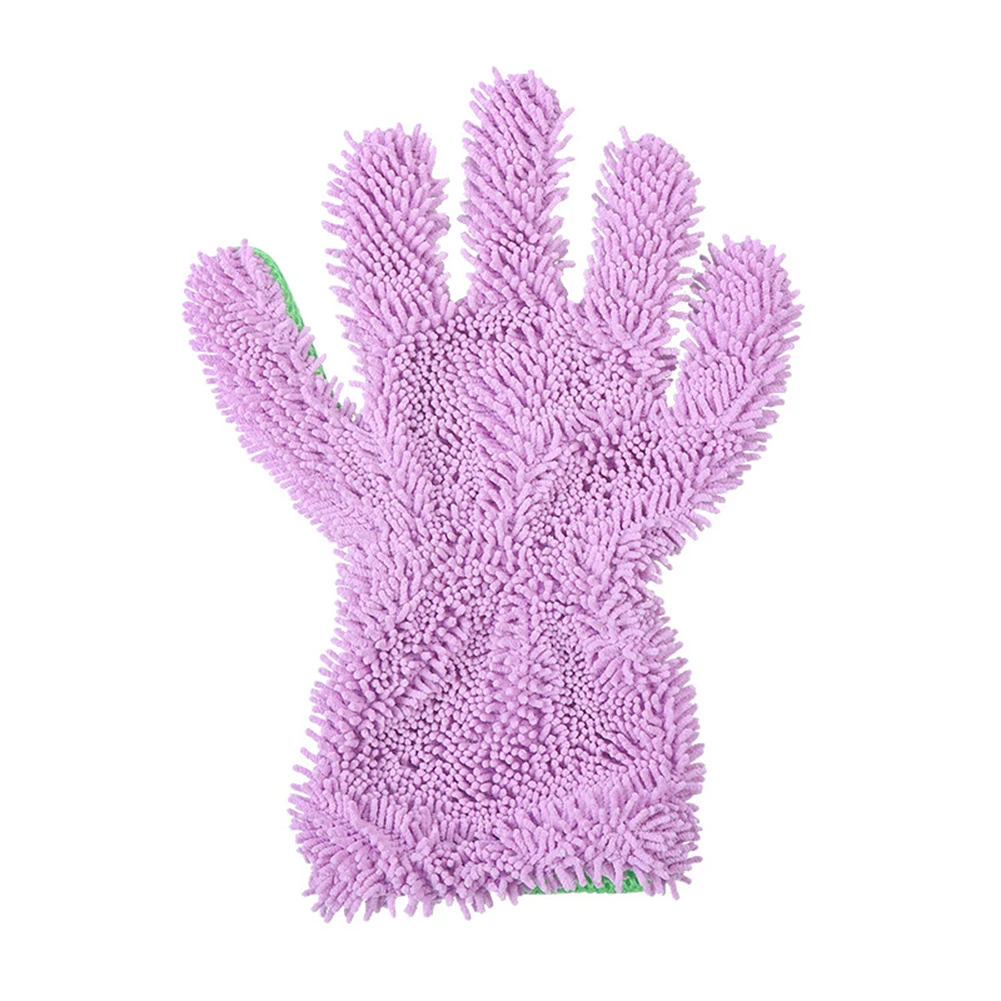 

Car Vehicle Cleaning Washing Soft Chenille Water Absorption Five Finger Glove