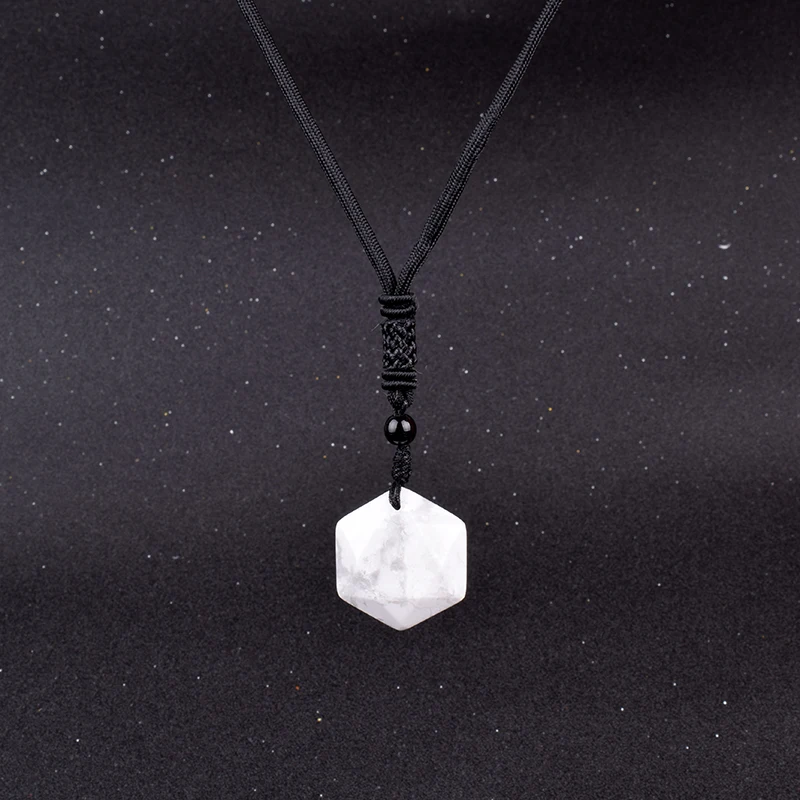 

New White Pine Stone Star of David Necklace Women Natural Lazurite Wealth Pendant Necklaces Amulet Pendant Energy Stone Judaism