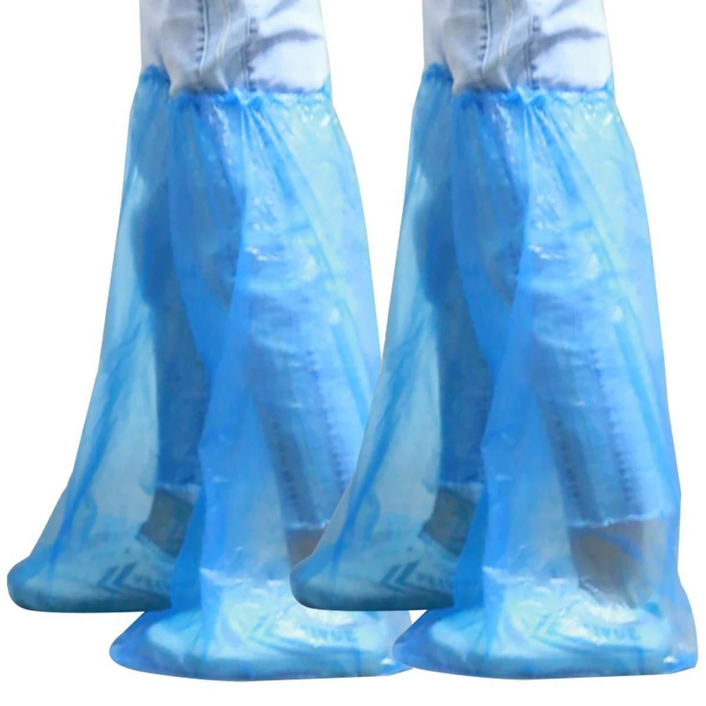 

50pairs Universal Outdoor Camping Rainy Day Long Overshoe Disposable Shoe Cover Anti Slip Knee High Boots Protective Waterproof