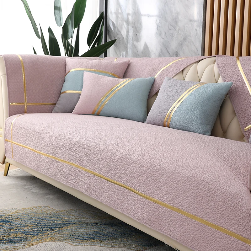 

Nordic sofa cushion Four seasons anti-slip cotton sofa cover custom corner sofa slipcover leather sofa protector cover towel