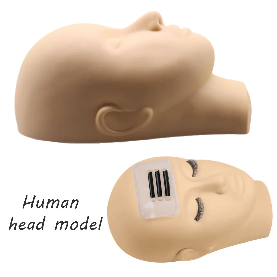 Тренировочная резиновая голова для наращивания ресниц насадка обучения