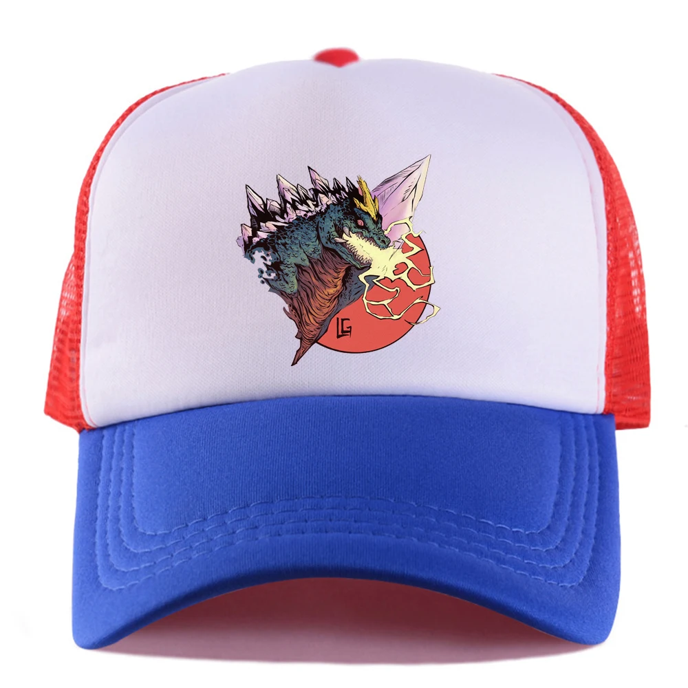 Godzilla Hat Mesh hat Hip-hop Baseball Cap DIY printing pattern Summer Sunshade Sports Unisex Universal Halloween Gift 2021 | Дом и сад