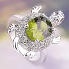 Новое популярное милое женское модное кольцо в виде черепахи инкрустированное кубическим цирконием ювелирные изделия для помолвки свадебной вечеринки ювелирные изделия Подарок на годовщину