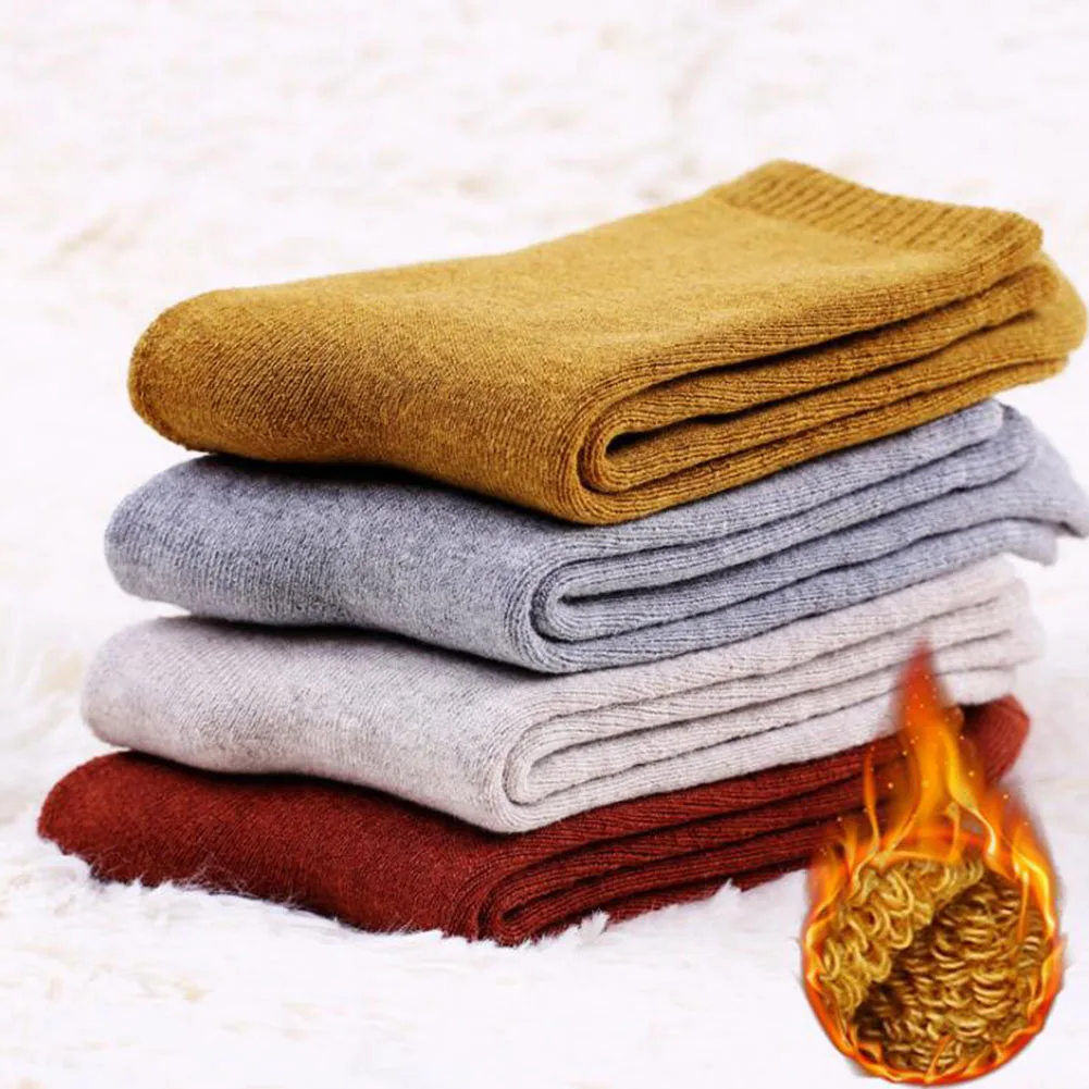 Зимние мужские толстые теплые носки для полотенец сохраняющие тепло однотонные