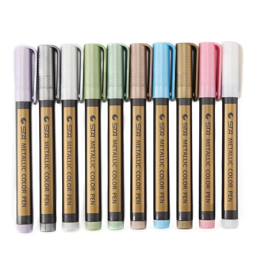 10 видов цветных металлических маркеров безопасная и экологичная ручка для