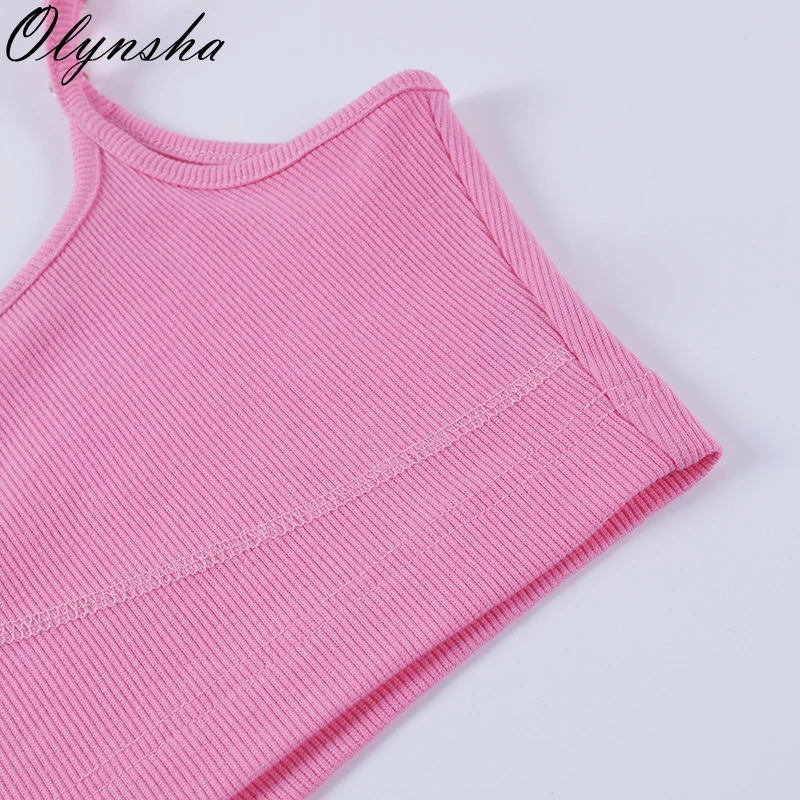 

New Knitted Crop Tops Biker Shorts Set Women 2021 Casual Set Fitsness Cropped Top Skinny Shorts Tracksuit Outfits