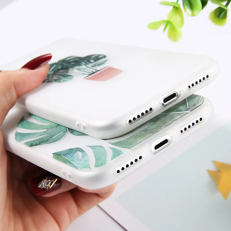 Чехол KJOEW для телефона с зелеными растениями в горшке iPhone X XS Max XR силиконовый