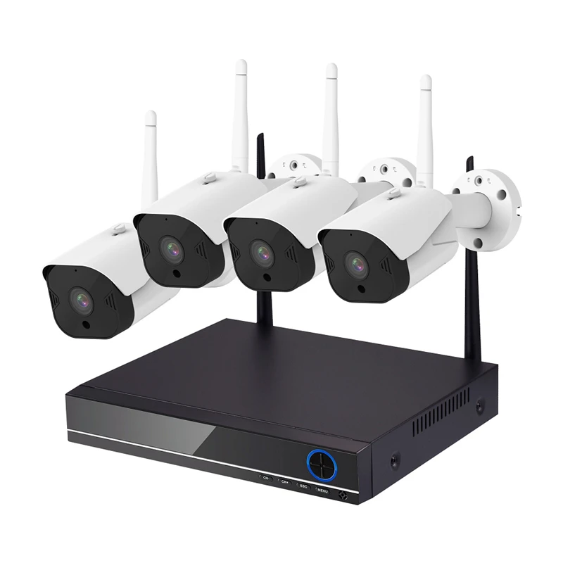 

4-канальный беспроводной комплект видеорегистратора, водонепроницаемая IP-камера Tuya, система видеонаблюдения с Wi-Fi, 1080P, 3 Мп, камера видеонаб...