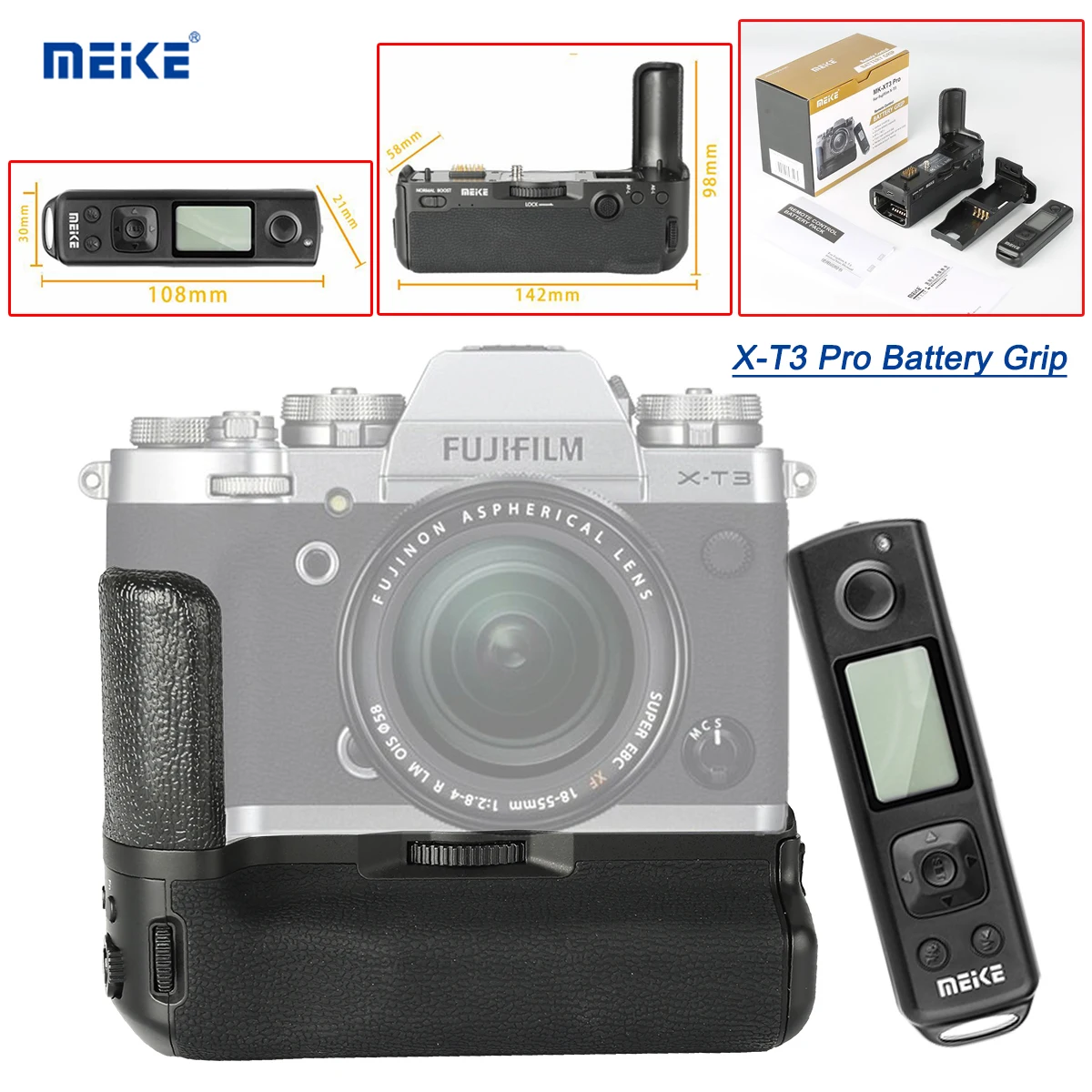 Рукоятка для батареи Meike MK XT3 Pro Fujifilm Fuji X T3 рукоятка держатель камеры с