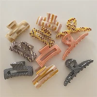 mutiple geometric acetate hair claws large size square hair crabs clip lattice hair clamps for women hair accessories barrettes