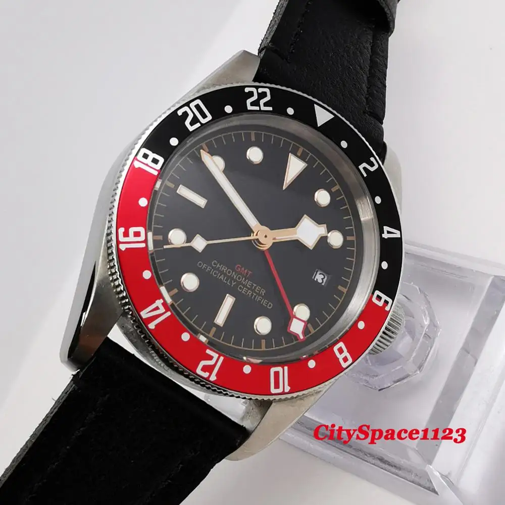 Corgeut люксовый бренд 41 мм механические мужские часы сапфир GMT автоматическое