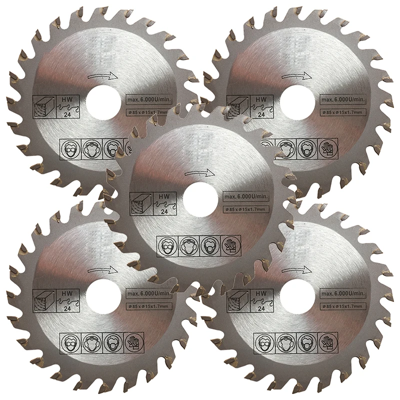 Free Shipping! TCT Cutting Blade. 5pcs/Lot 85x15mmx24T Wood Cutting Blade ,Accessories For Mini Electric Saw,Wood Cutting Disc.