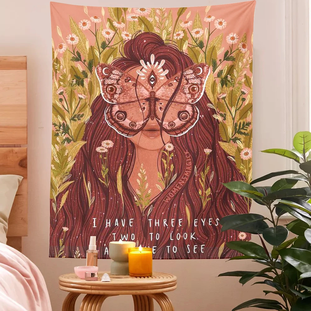 Ins Girl гобелен с изображением бабочек INS цветочное украшение для комнаты спальни