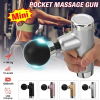 5 gear cordless mini pocket massage gun usb rechargeble deep muscle therapy slimming shaping muscle pain relief relaxation