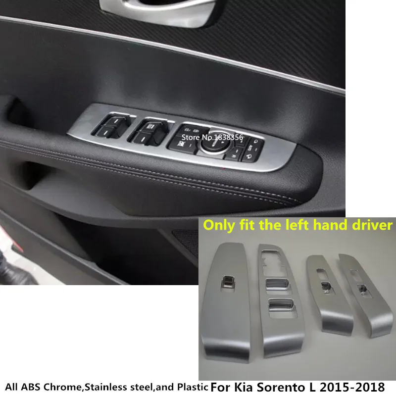 

For Kia Sorento L 2015 2016 2017 2018 Car ABS Chrome Armrest Handrail Inner Door Window Glass Switch Panel Cover Trim Frame 4pcs