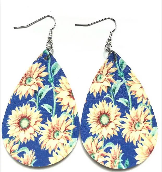 Модные серьги 3 слоя градиентные кожаные висячие в виде капель футбольного типа