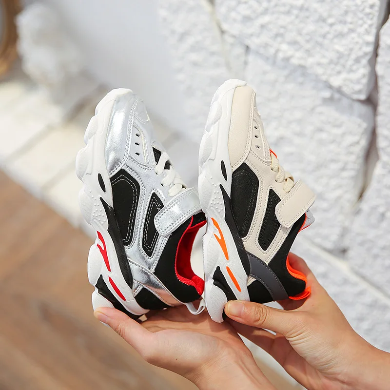 Детская обувь для мальчиков и девочек детские повседневные кроссовки блестящие