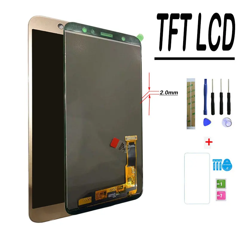 TFT lcd для samsung Galaxy A6 Plus A605 A605F A605FN экран lcd дисплей 6,0 ''сенсорный экран в сборе - Цвет: Золотой