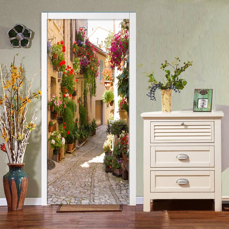 

Наклейки на дверь самоклеящиеся, ПВХ плакат для домашнего декора и обновления вида в городе и улице, водонепроницаемые художественные рису...