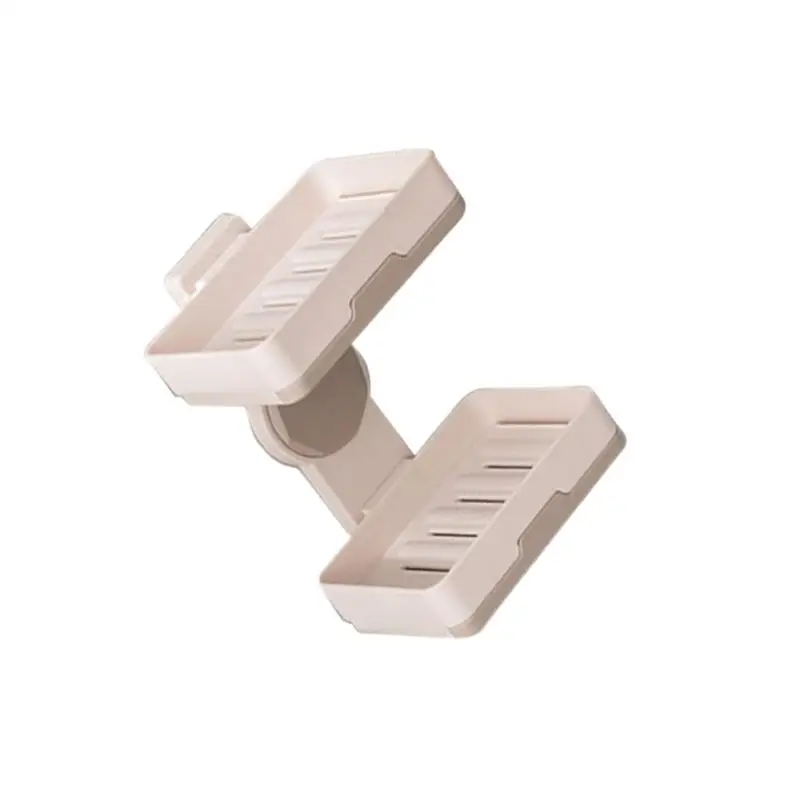 

1pc Double Layer Soap Dish Holer Self Adhesive Wall Mounted Soap Storage Rack (Khaki) Bathroom Accessories Organizador