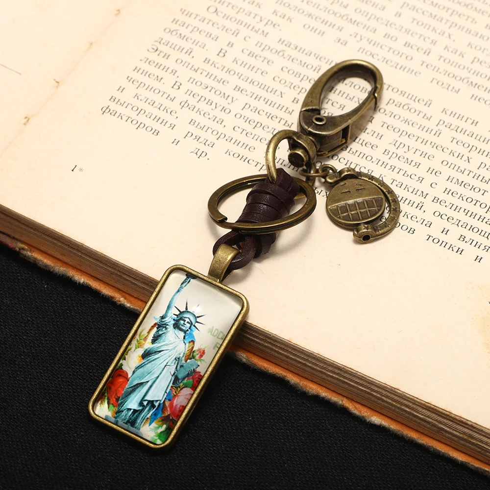 Креативный стеклянный брелок в форме квадрата и статуи Свободы фото чудо с