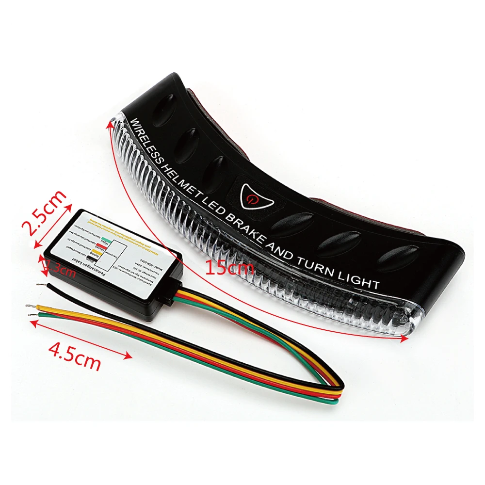 ITimo Motorcycle Accessories Warning Light Brake and Turn Signal 8 LED 2.4G Wireless Helmet Lamp |