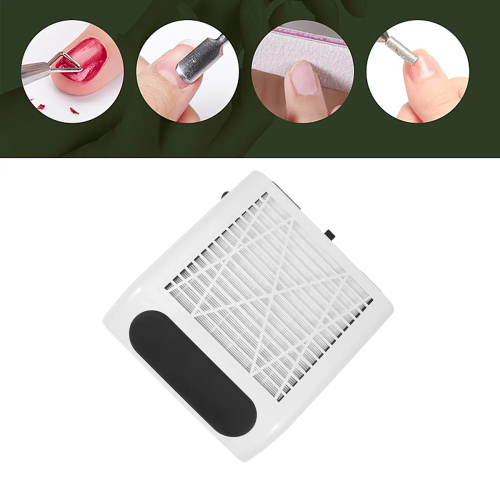 

1Pc Professional 80W Nail Art Dust Collector Vacuum Cleaner No-spilling Filter Device Nail Dust Collector with UK Plug (White)
