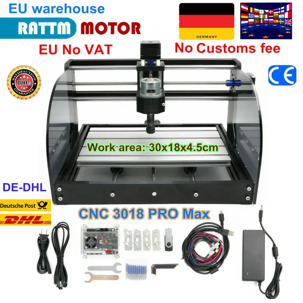 EU free VAT Mini Laser Engraving Machine CNC 3018 Pro Max Laser Engraver DIY Hobby Cutting Tools ER11 GRBL for Wood PCB PVC Mini