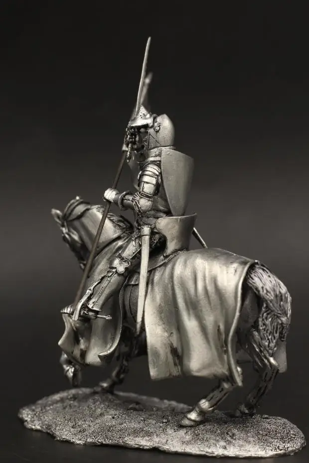 Фигурки французских рыцарей Столетней войны 1/30 60мм, изготовленные из олова, модель древнего солдата, средневековая домашняя офисная декорация, статуэтки для сборки.