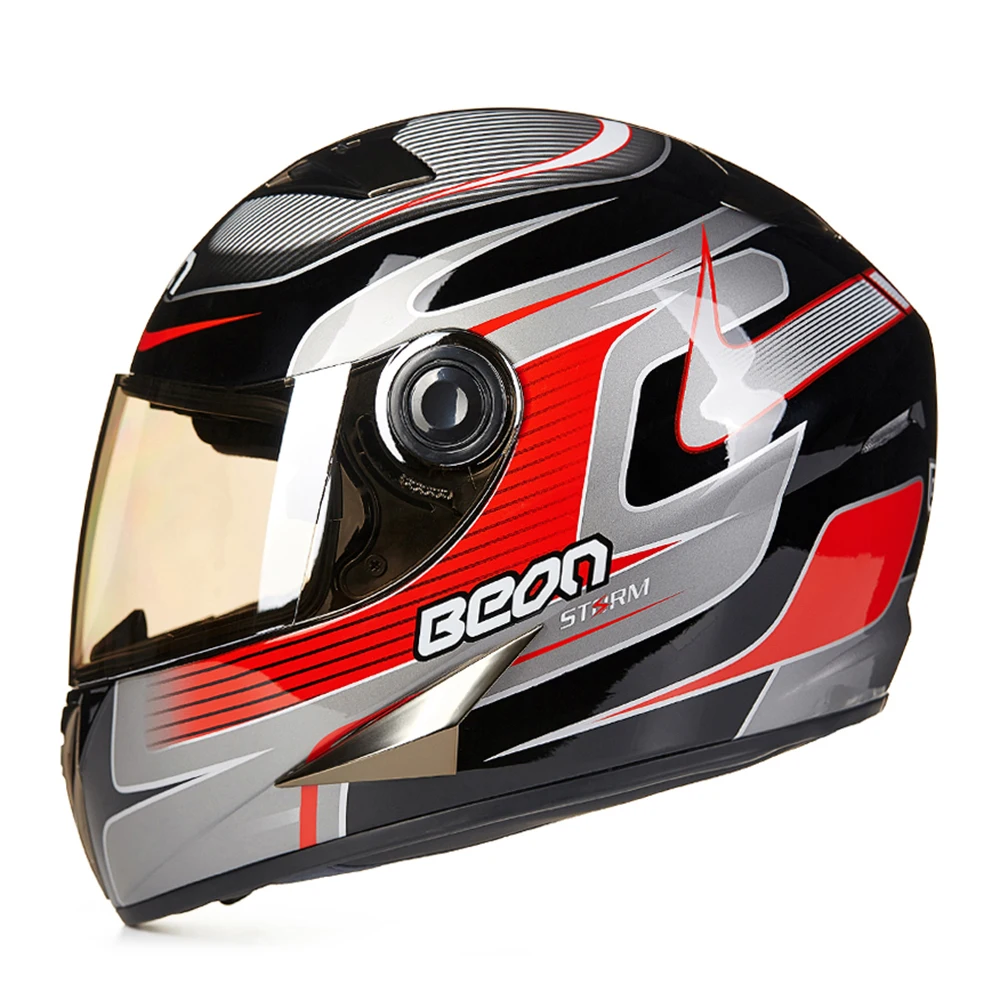BEON мотоциклетный шлем Полнолицевой мото для верховой езды ABS мотогонок Casco Moto