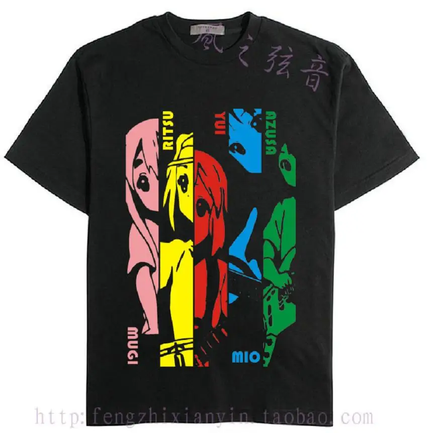 K-ON Hirasawa Yui T-Shirts tshirt cotton cartoon Tees cartoon K-ON Akiyama Mio T-Shirt Tshirt Tee