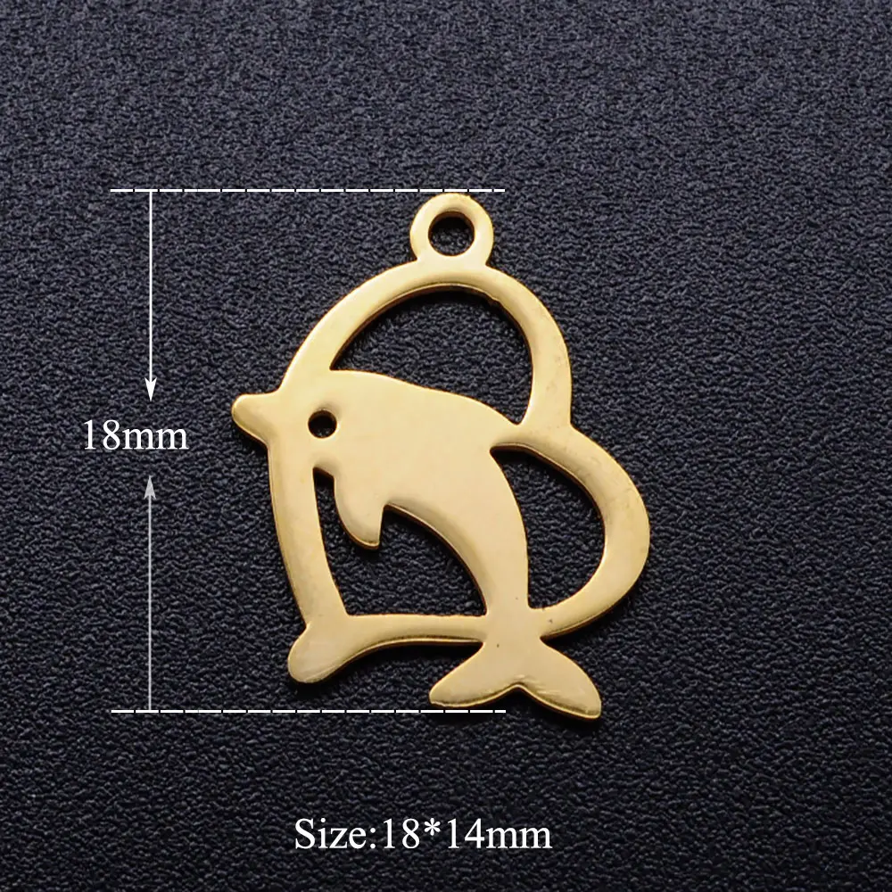 Подвески в виде дельфина из нержавеющей стали 10 шт./лот металлические подвески 18*1
