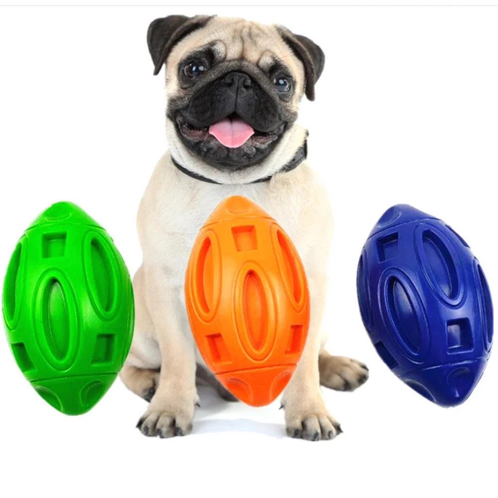 

Pet Toy Natural Rubber Dog Rugby Outdoor Training Ball Resistant Bite Molar Stick Dogs Chewing Toys Puppy Mouth Massage Supply