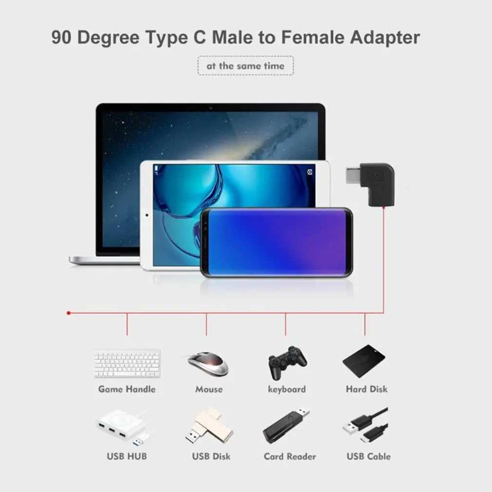 Разъемом спецификации Usb Type c 3 1 Тип C адаптер Папа мама разъем черного цвета