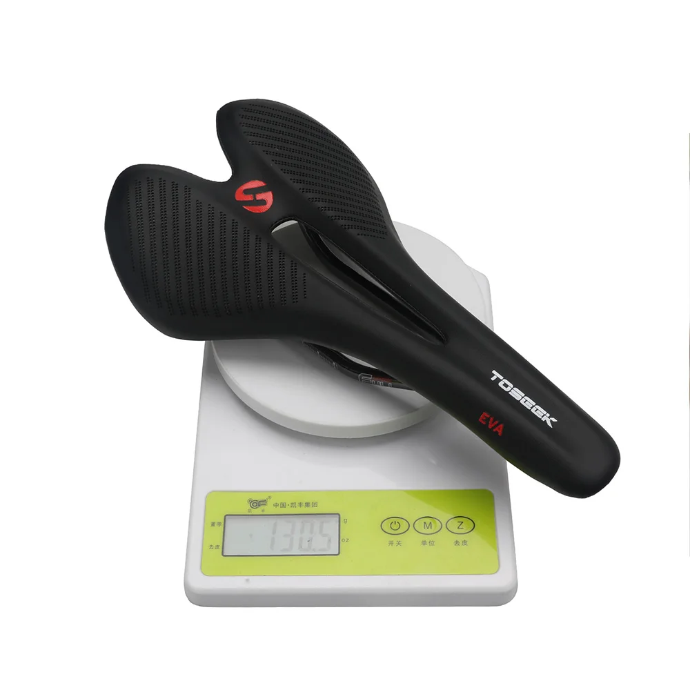 

TOSEEK Carbon Saddle Microfiber Leather Saddle Boxed Genuine 271*143mm Bicycle Saddle 7*9 Carbon Bow Black 135g