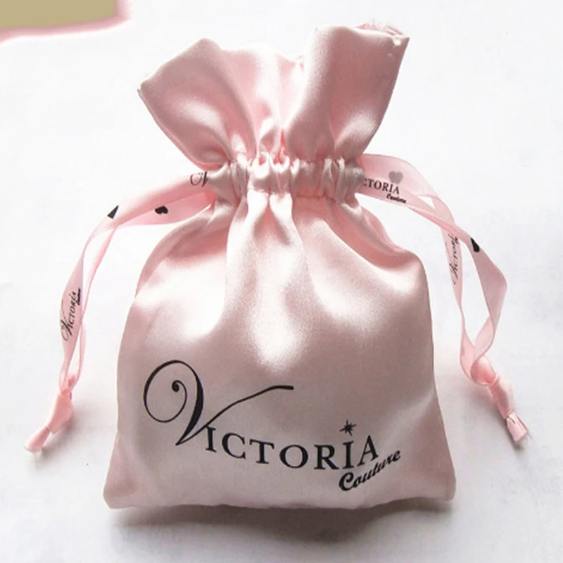 Атласная сумка на шнурке с логотипом заказ дорожные подарочные пакеты для