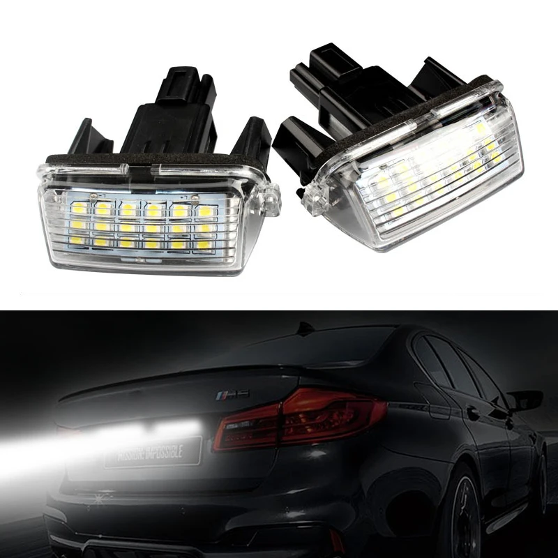 

2PCS Error Free Car License Plate Lights LED Number Lamps for Toyota Yaris Prius Vitz Avensis Corolla Camry 2013 2014 2015 2016