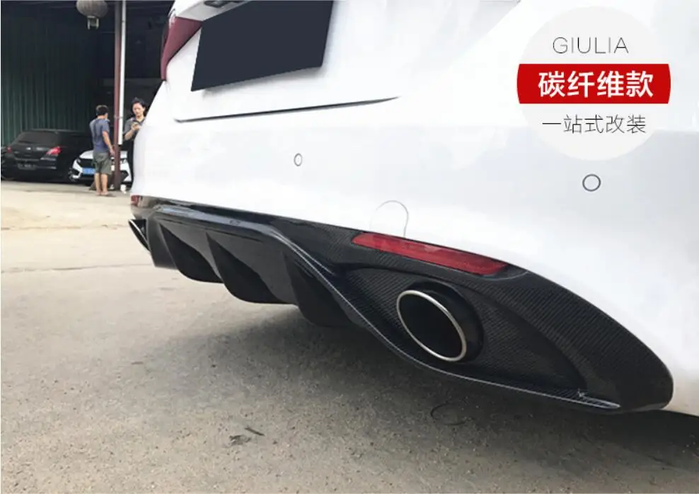 Carbon fiber Car Rear Bumper Spoiler Lip Auto Diffuser For Alfa Romeo Giulia 2017 2018 | Автомобили и мотоциклы