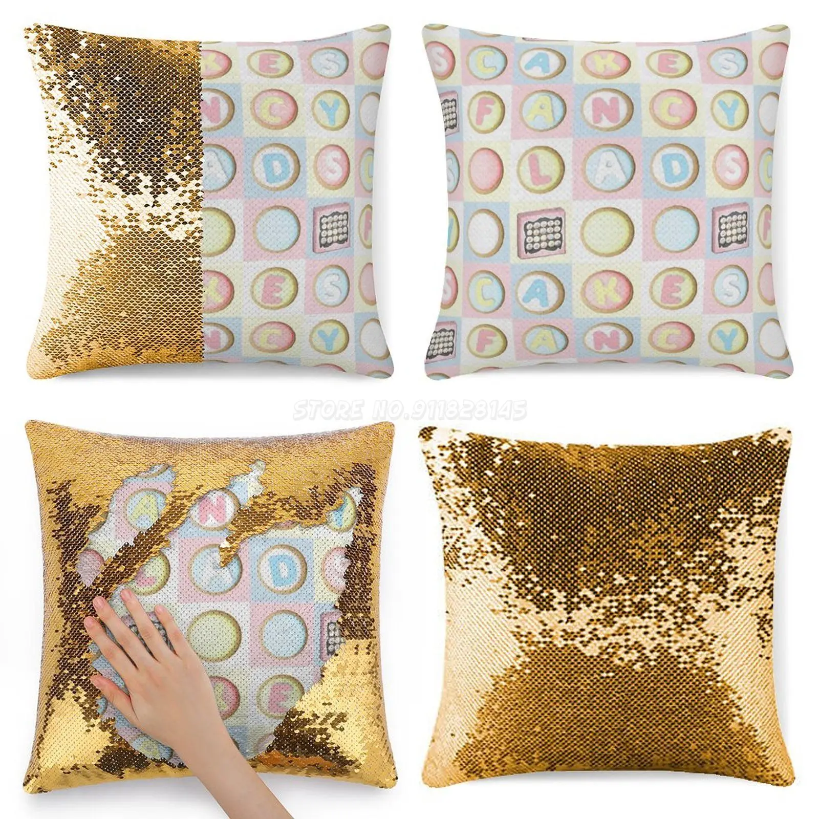 Необычные парни торты Sequin Подушка Чехол 40cmX40cm Juliaxliindra нарядное снэк