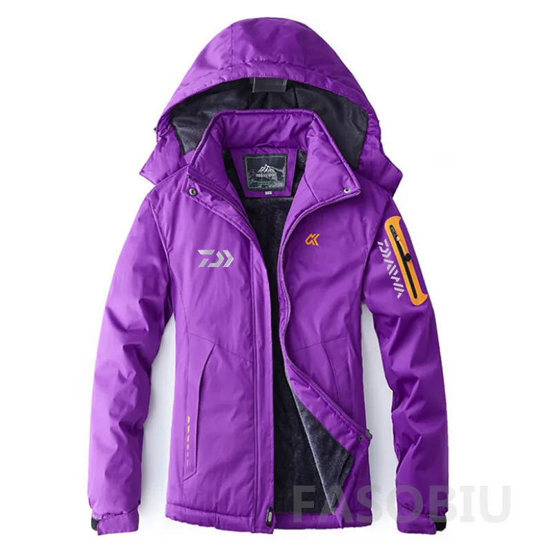 

Daiwa Fishing Jackets Women Autumn Winter Plus Velvet Warm Thick Windproof Waterproof Outdoor Ski Mountaineering Fishing Clothes