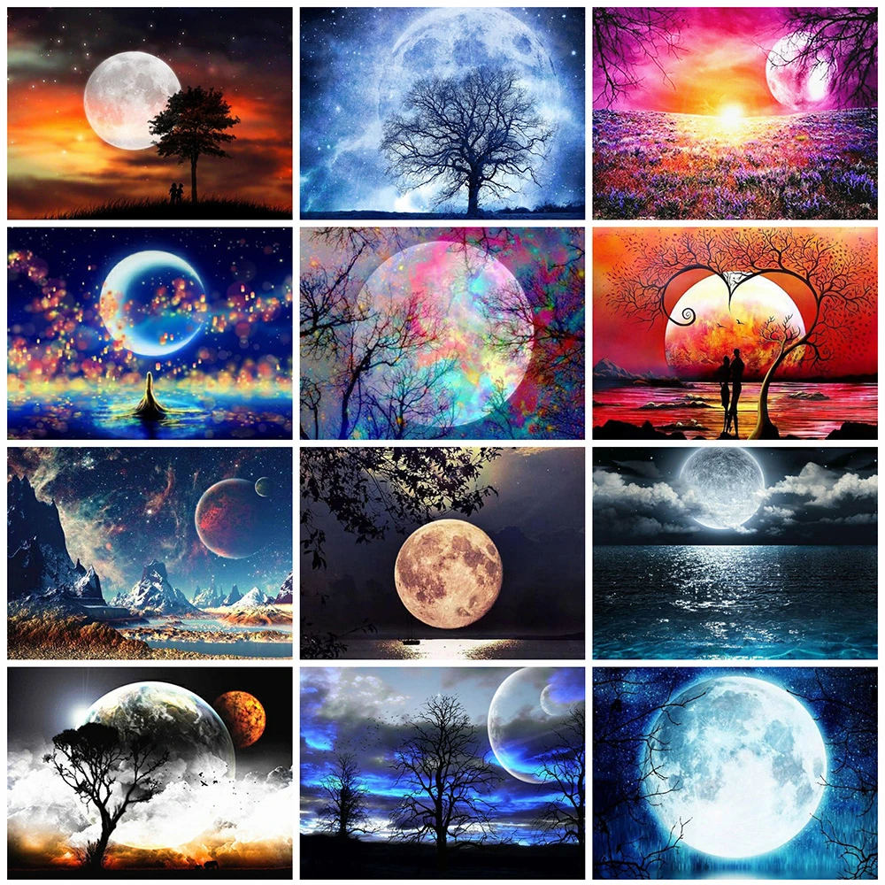Evershine Алмазная вышивка Луна мозаика пейзажи крестом наборы картины стразами