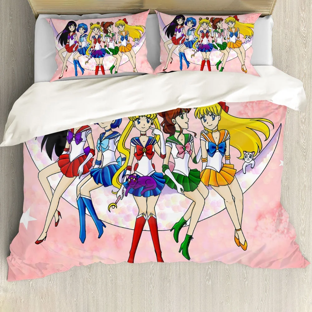 

Комплект постельного белья Bishoujo Senshi с Аниме роскошный пододеяльник украшение для спальни для девочек мультяшный Tsukino Usagi покрывало с принто...