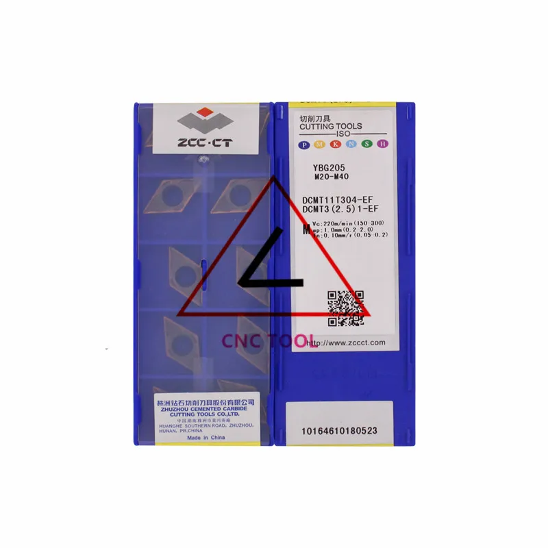 

Вставки для токарной обработки ZCCCT DCMT11T304-EF YBG205, 10 шт.