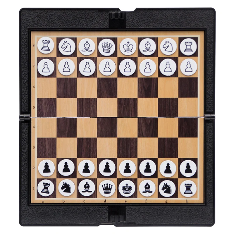 Mini juego de ajedrez magnético con apariencia de billetera, tablero plegable portátil, juegos de mesa, fiesta de viaje, regalo internacional para niños