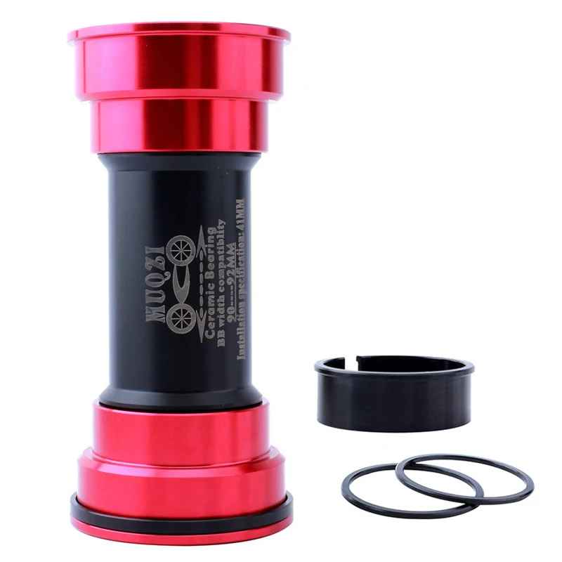 red Pressfit hollowtech керамический Нижний кронштейн подшипника 90-92 мм bb92 переходник вала для велосипеда центральный механизм горный велосипед аксессуары - Цвет: red