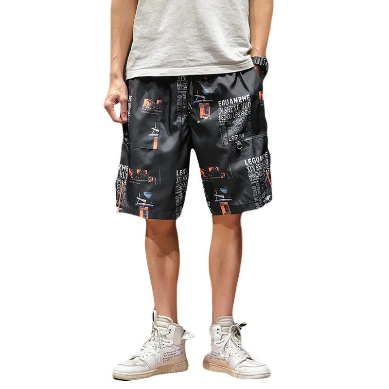 

2021 Summer Shorts men trendy camouflage hip hop print overalls korean fashion street clothing new drawstring jogging thin pants