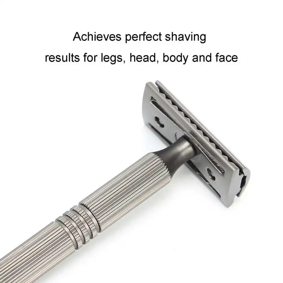 Classic Manual Razor Professional Men Zinc Alloy Safety Home Travel Barber Salon Portable Shaver Without Blade (Black) | Красота и