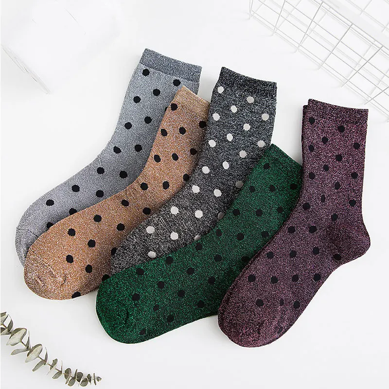 

Fashion Women's Socks High Quality Cotton Comfortable Breathable Simple Trend New Fashion Wave Lighting Flash Stockings