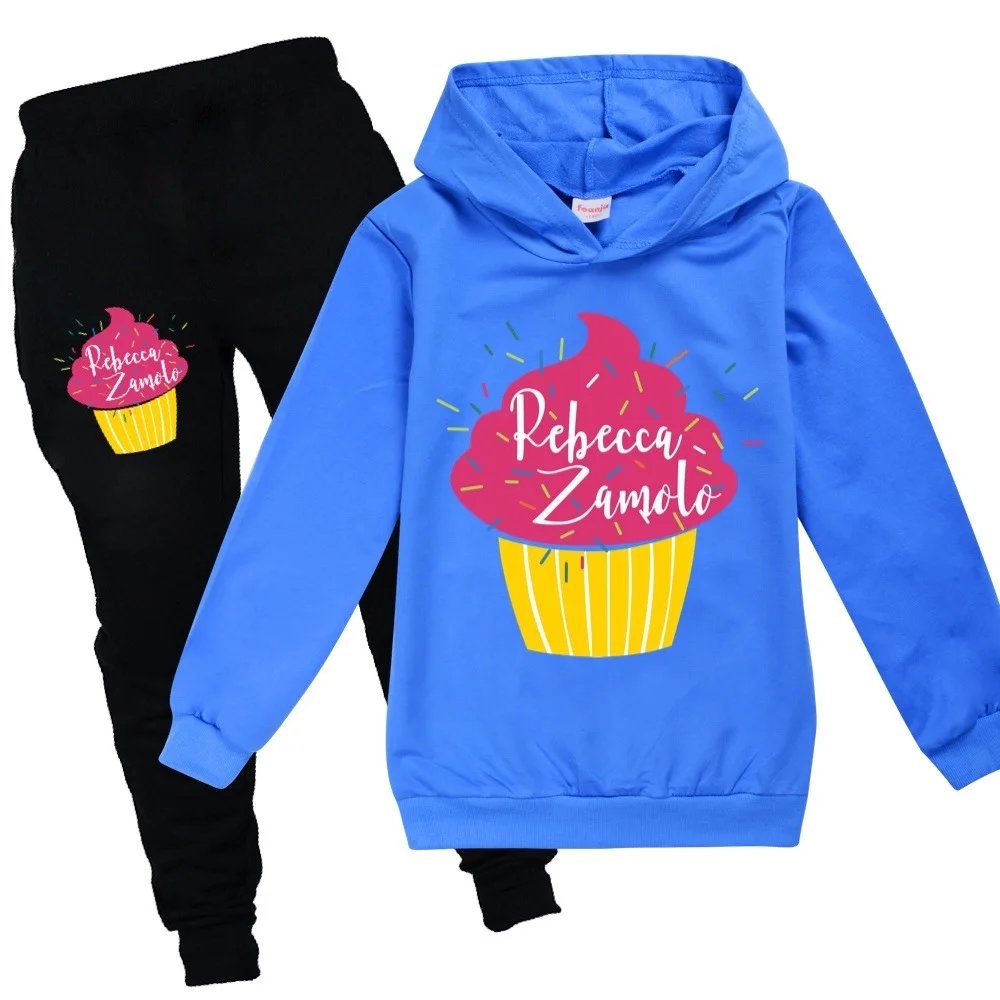 

Rebecca Zamolo Boys Hoodie Clothes Outfits Girls long Sweatshirt Clothing Kid Hoodies + Pants Sets halloween Clothes 2021 New