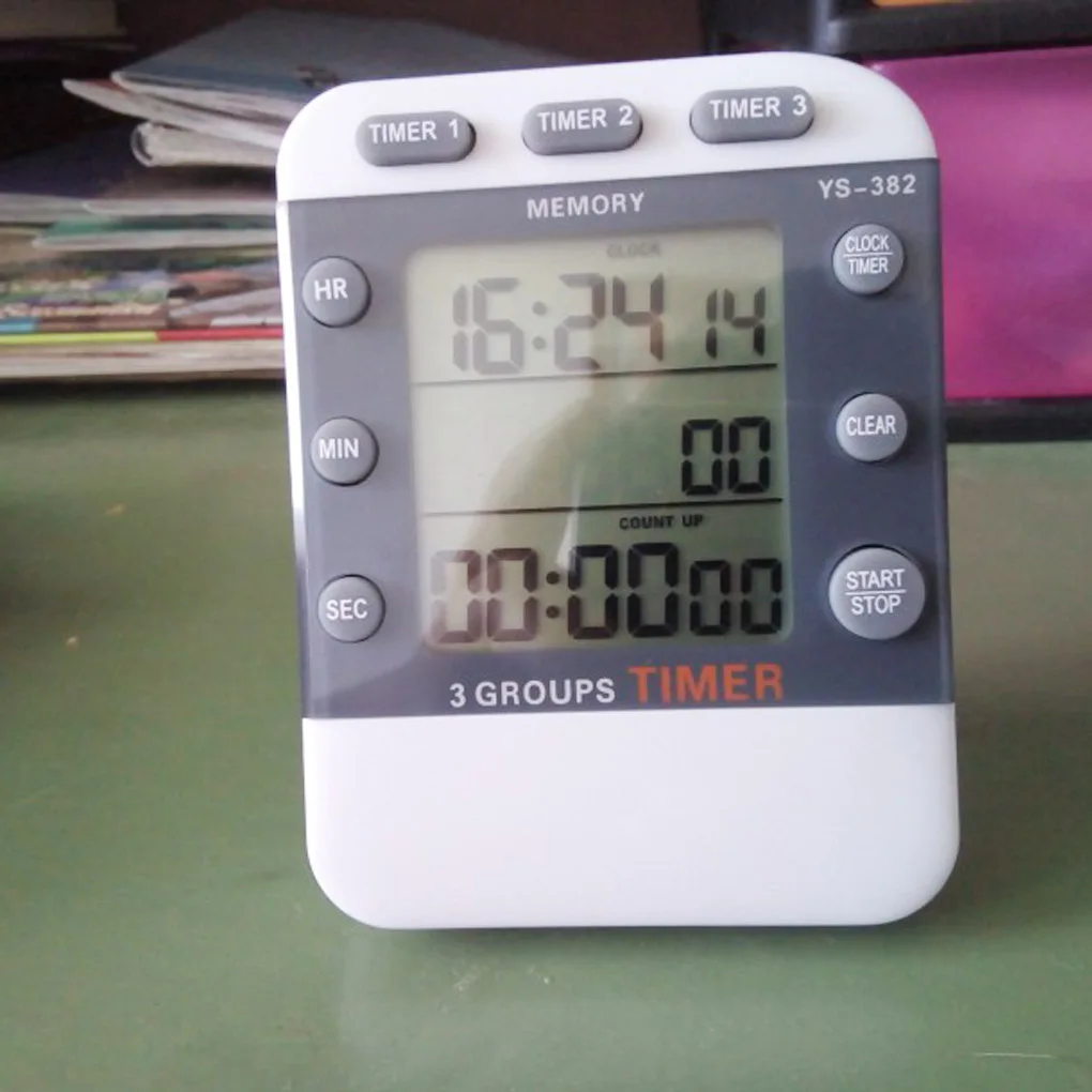

Digital Kitchen Cooking Timer Clock,3 Channels Simultaneous Timing Countdown Up Pocket Timer, Large Led Display Kitchen timer